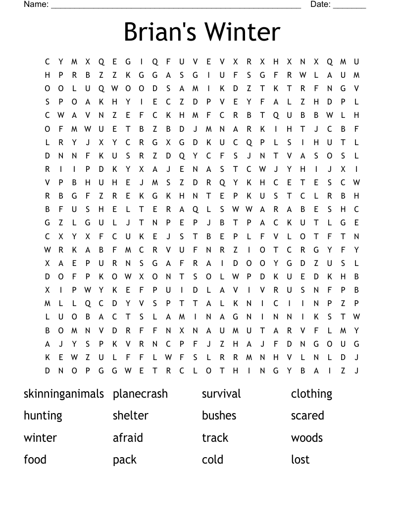 Brian's Winter Word Search