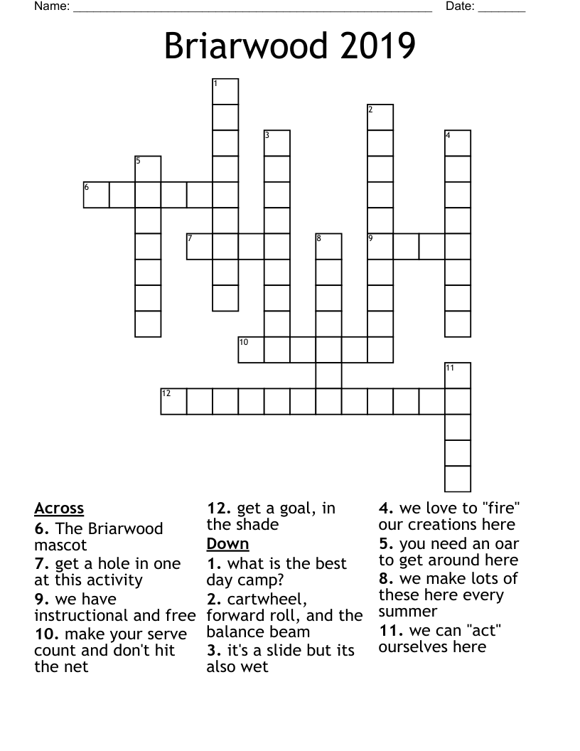 Briarwood 2019 Crossword