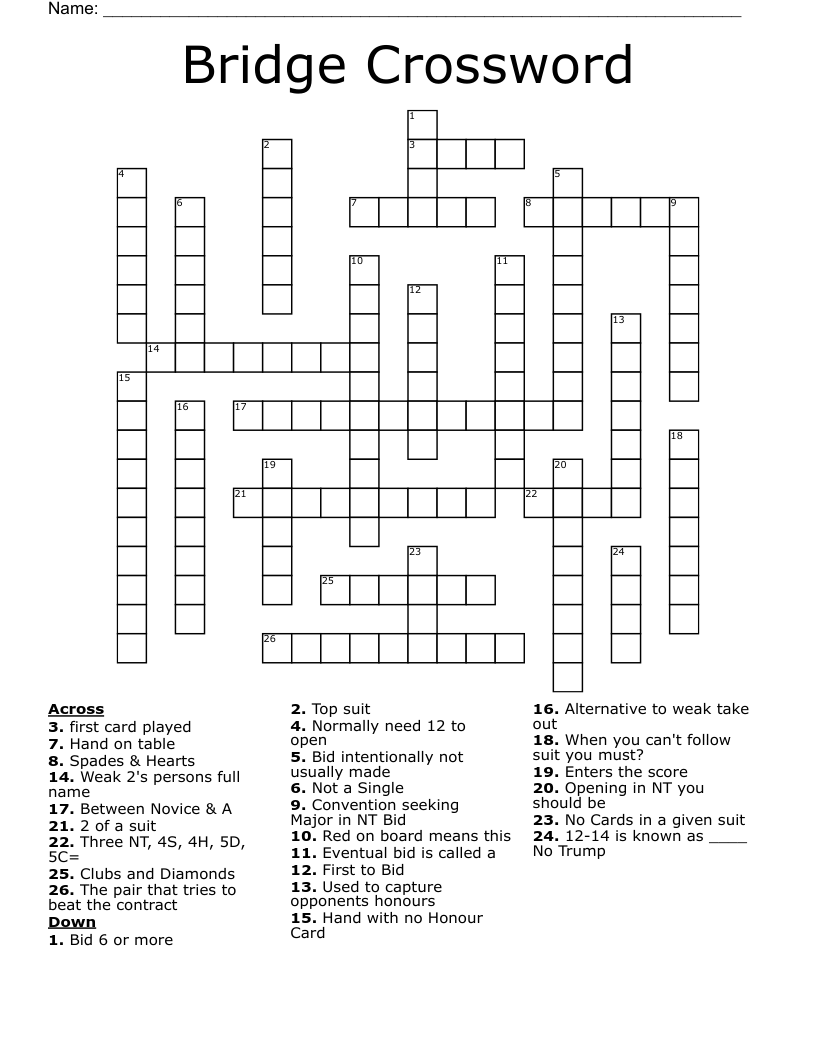 Bridge Crossword