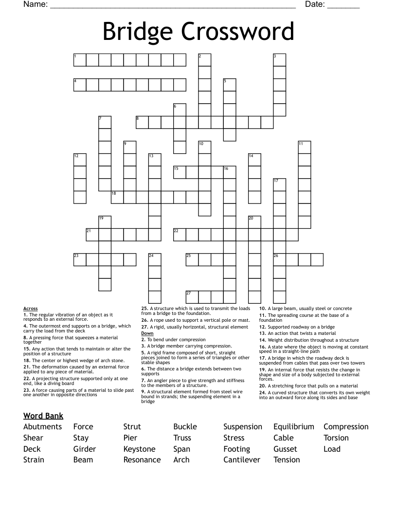 Bridge Crossword