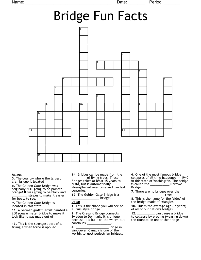 Bridge Fun Facts Crossword
