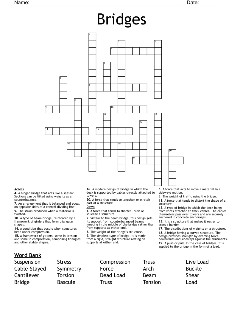 Bridges Crossword