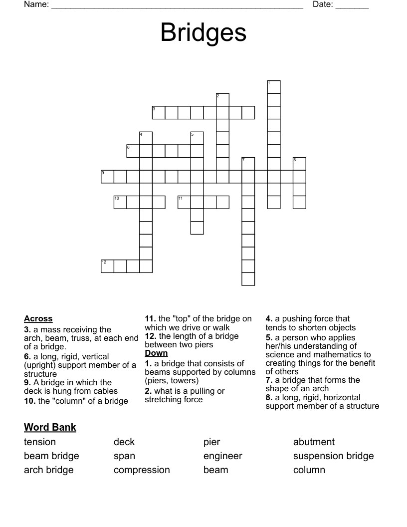 Bridges Crossword