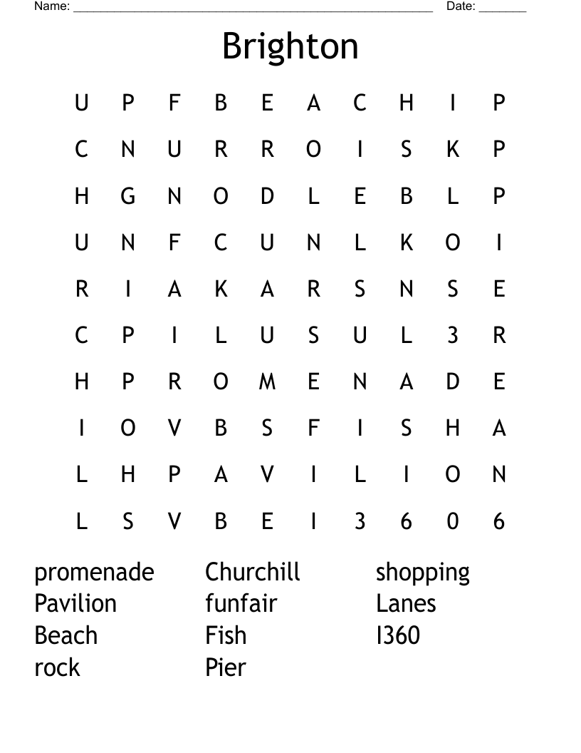 Brighton Word Search