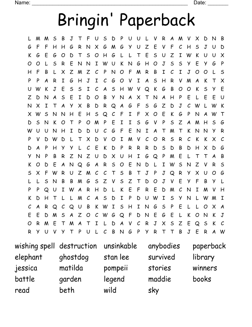 Bringin' Paperback Word Search