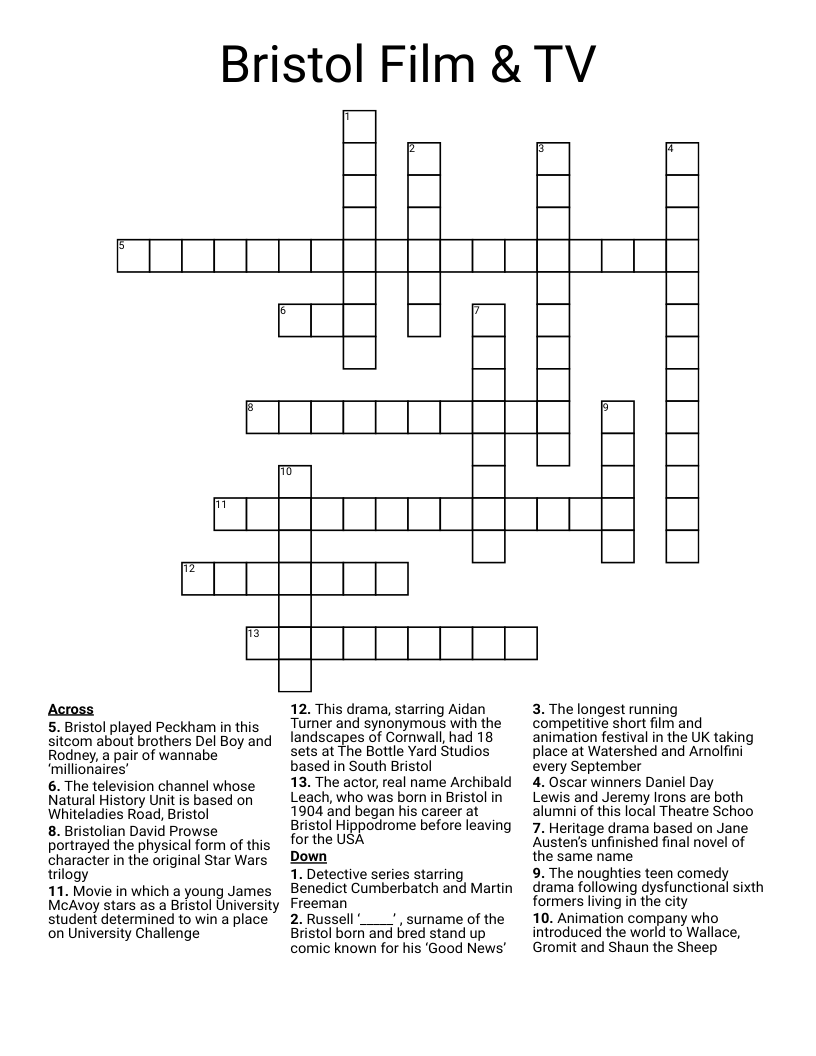 Bristol Film & TV Crossword