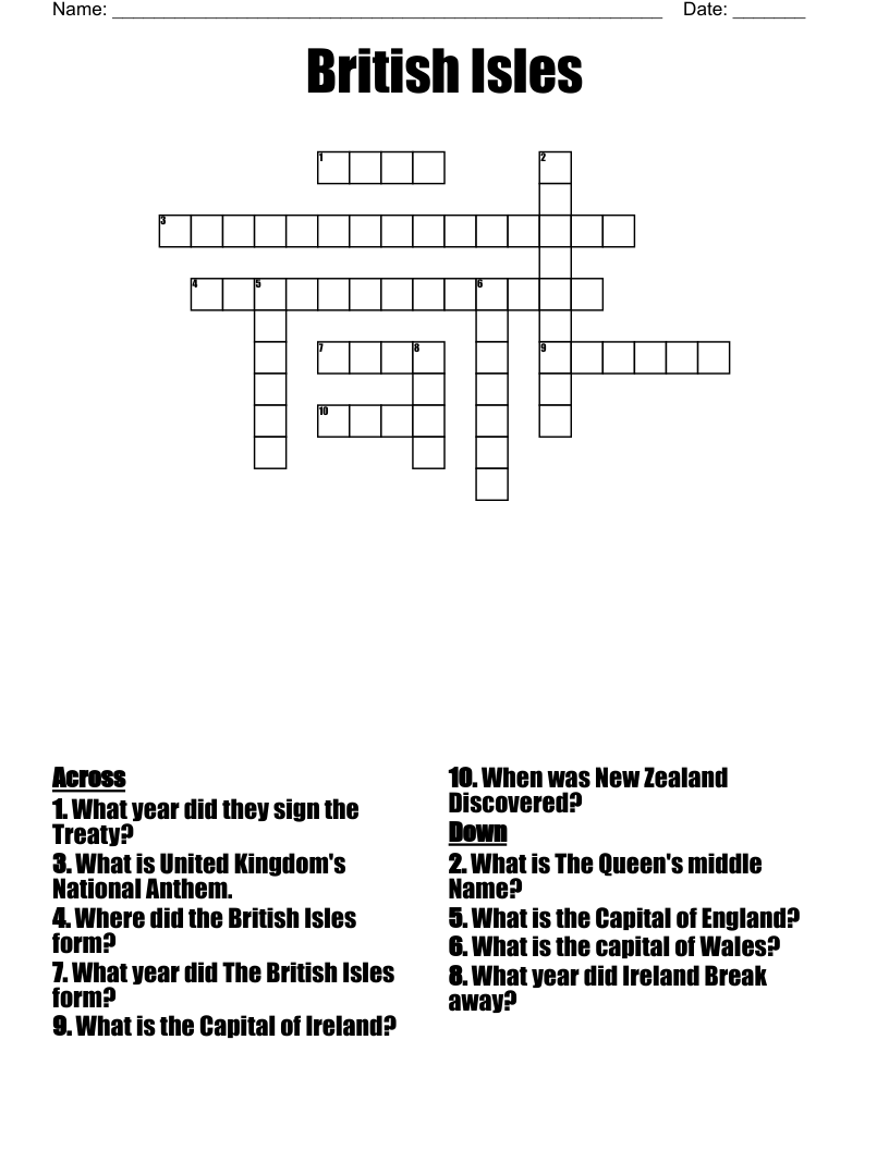 British Isles Crossword