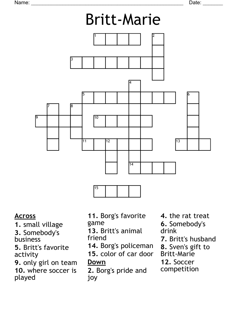 Britt-Marie Crossword