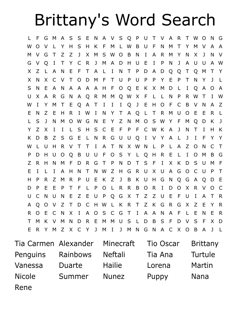 Brittany's Word Search