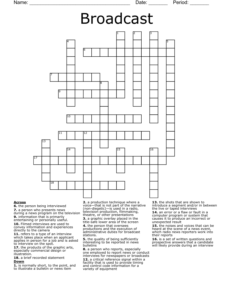 Broadcast Crossword