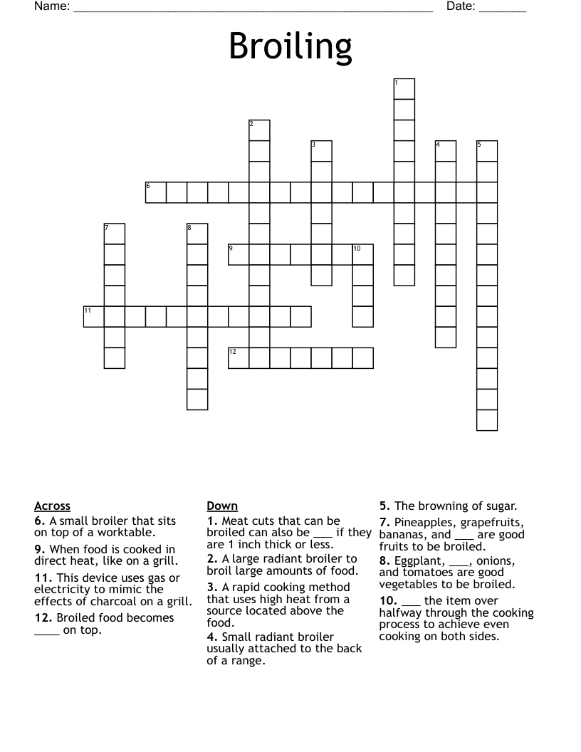 Broiling Crossword