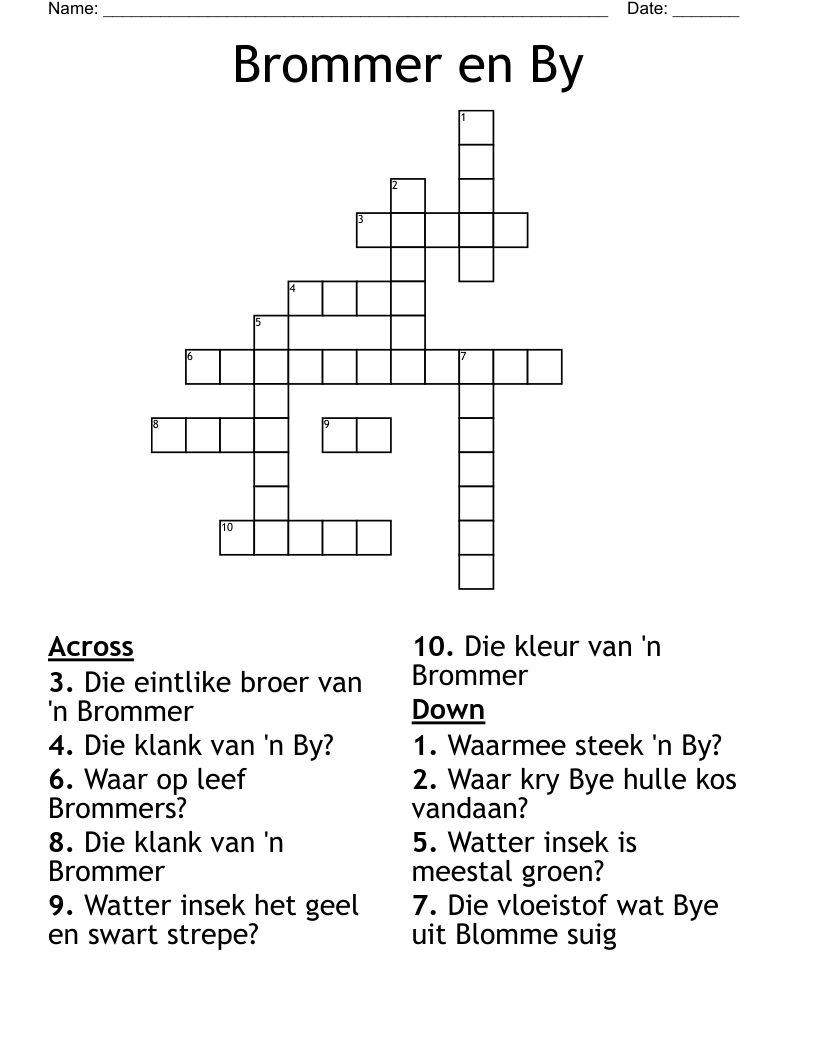 Brommer en By Crossword