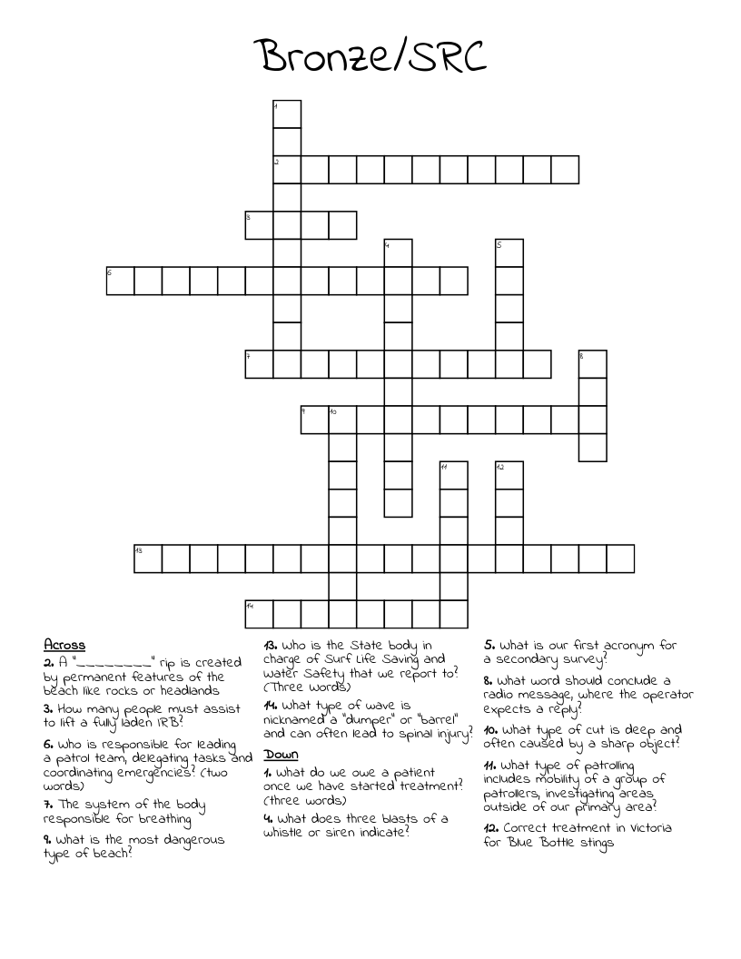 Bronze/SRC Crossword