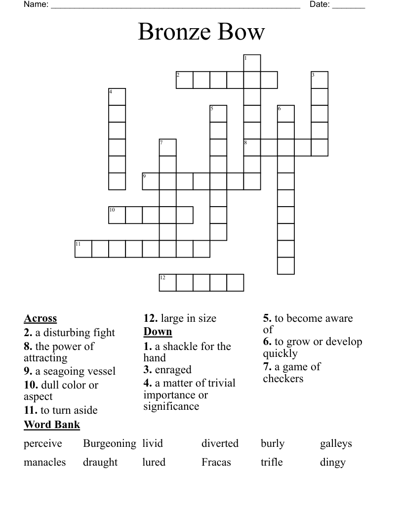 Bronze Bow Crossword