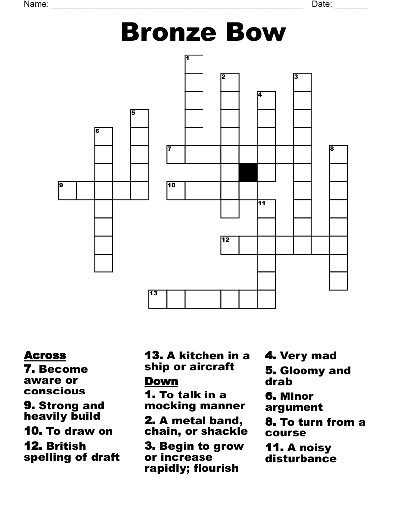 Bronze Bow Crossword