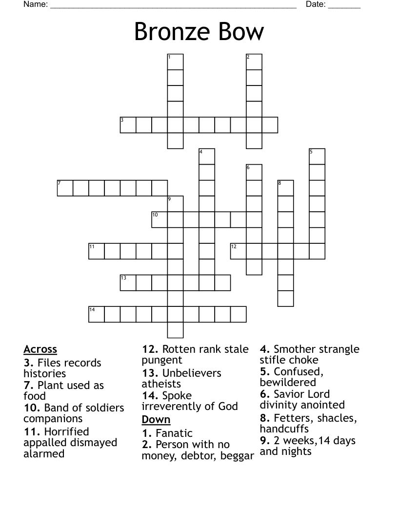 Bronze Bow  Crossword