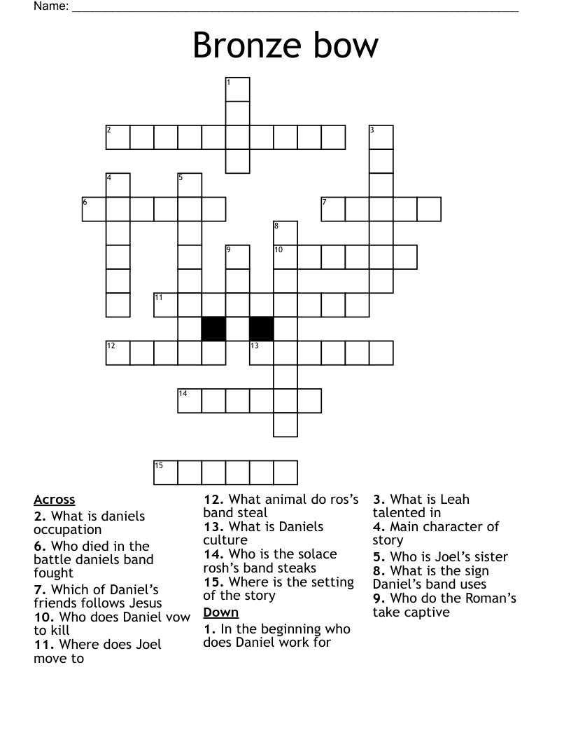 Bronze bow Crossword