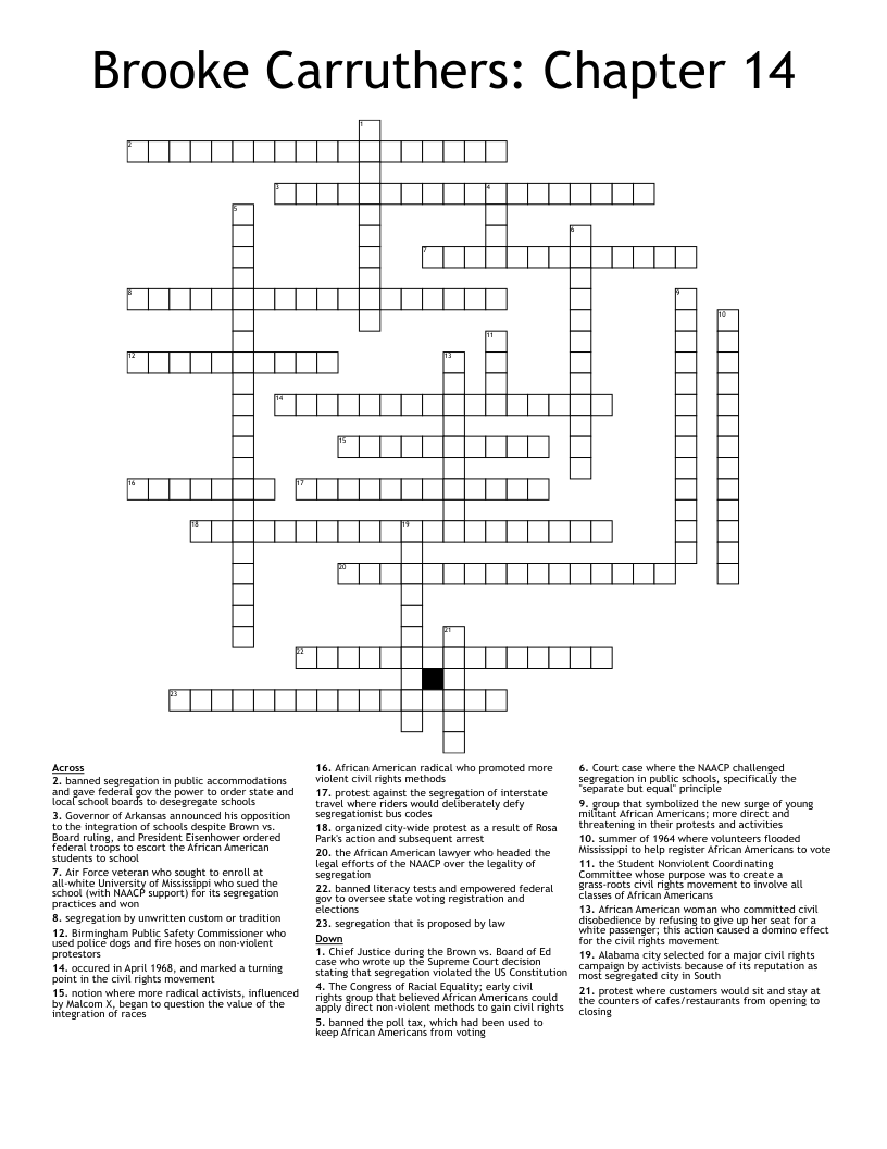 Brooke Carruthers: Chapter 14 Crossword