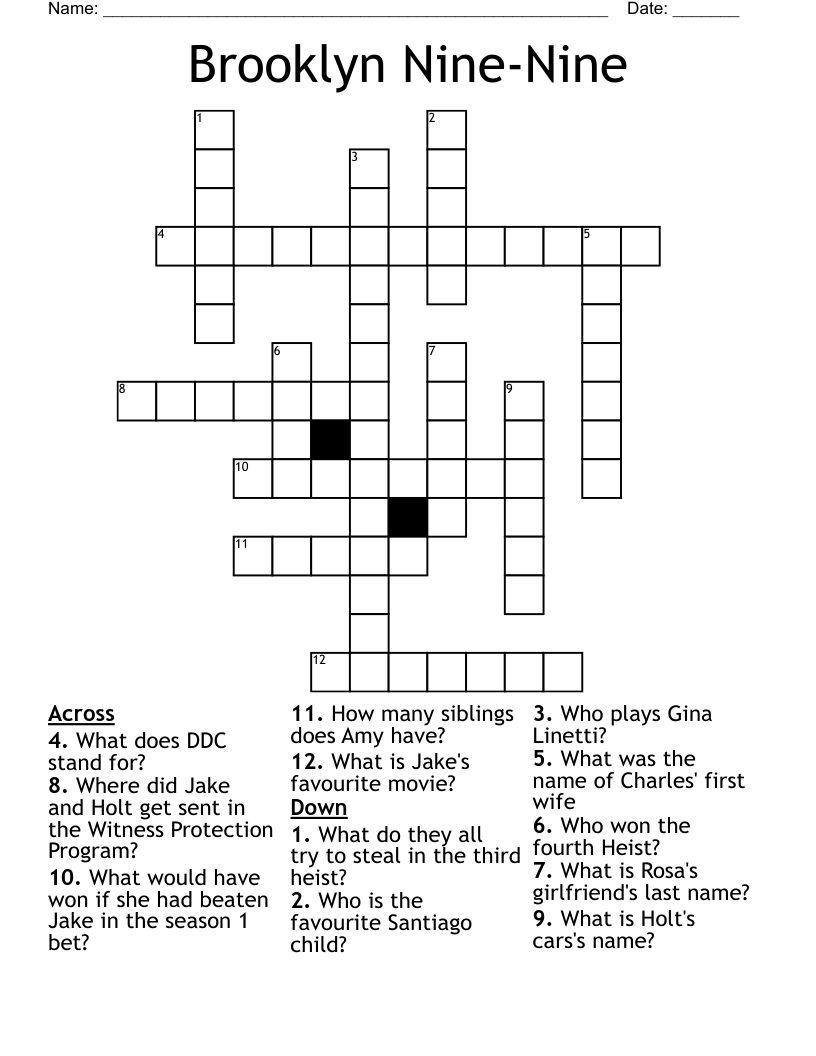 Brooklyn Nine-Nine Crossword