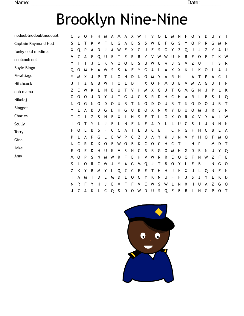 Brooklyn Nine-Nine Word Search