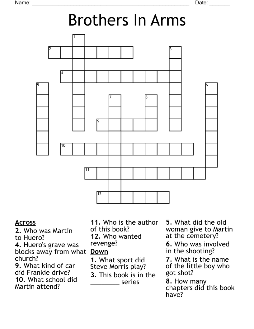 Brothers In Arms Crossword