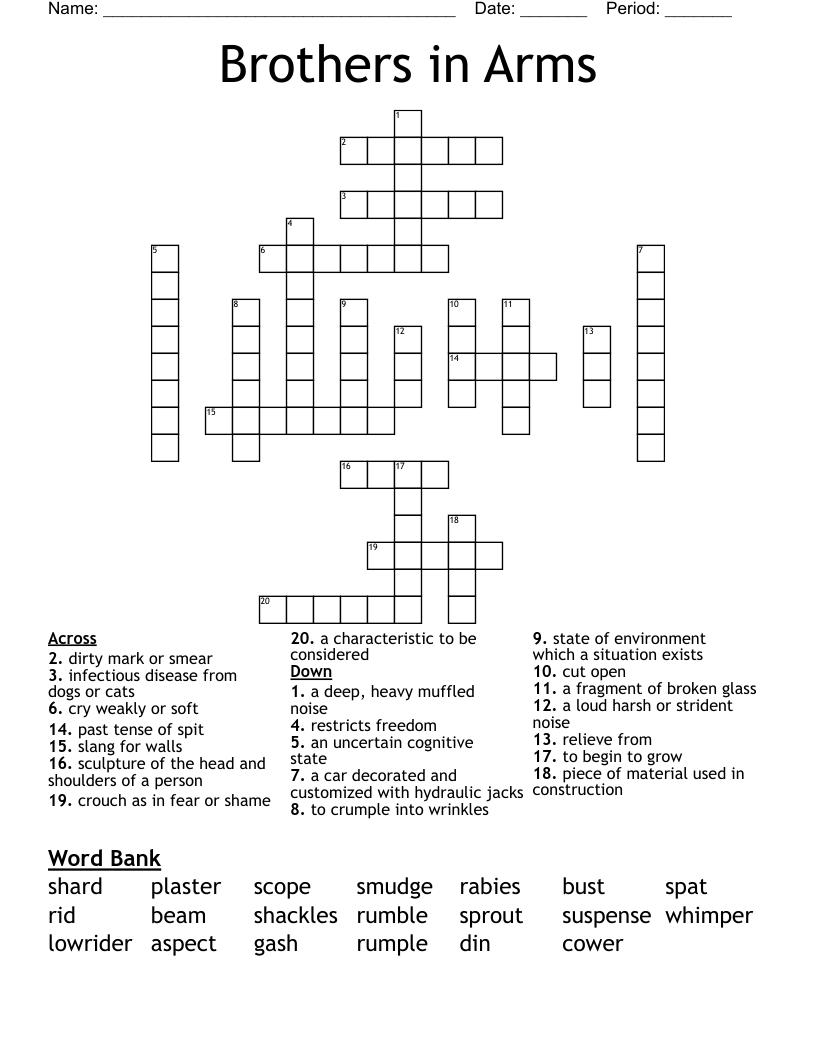 Brothers in Arms Crossword