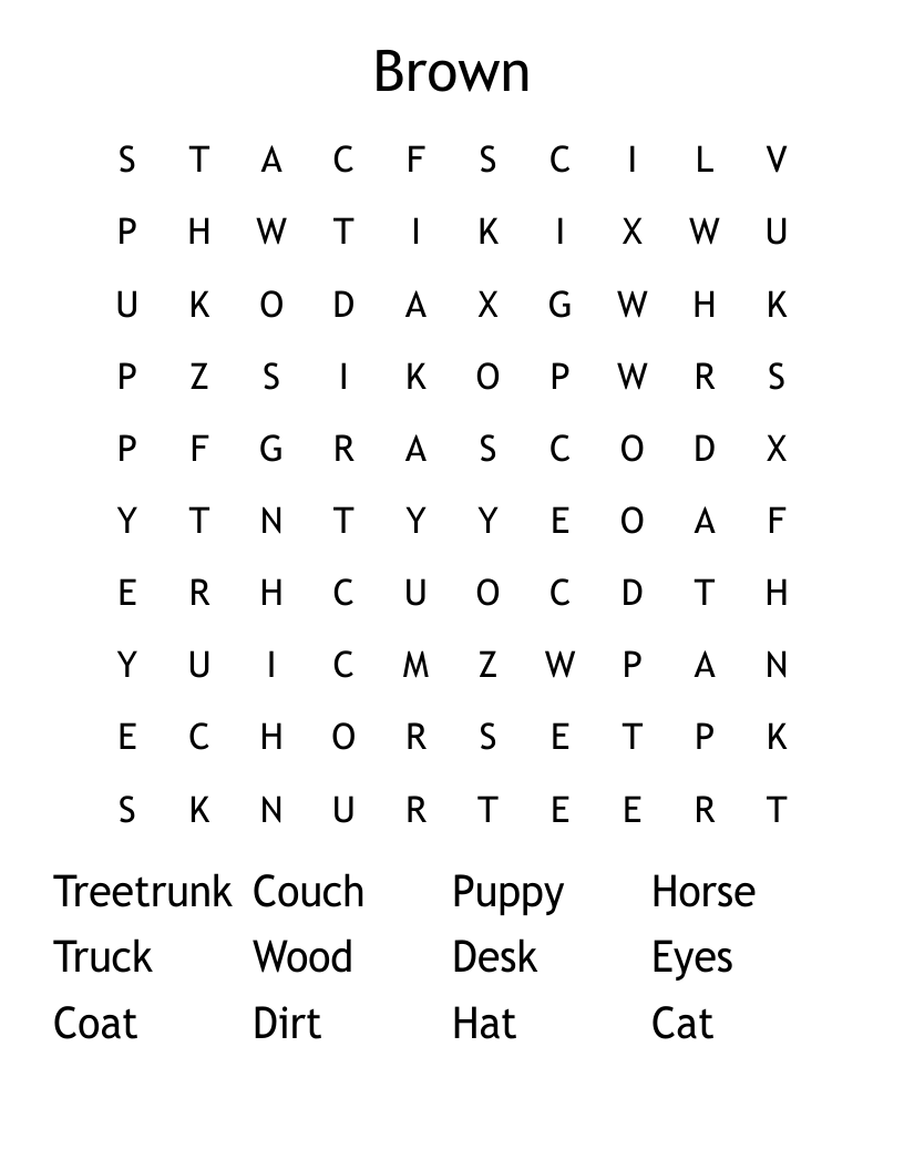 Brown Word Search