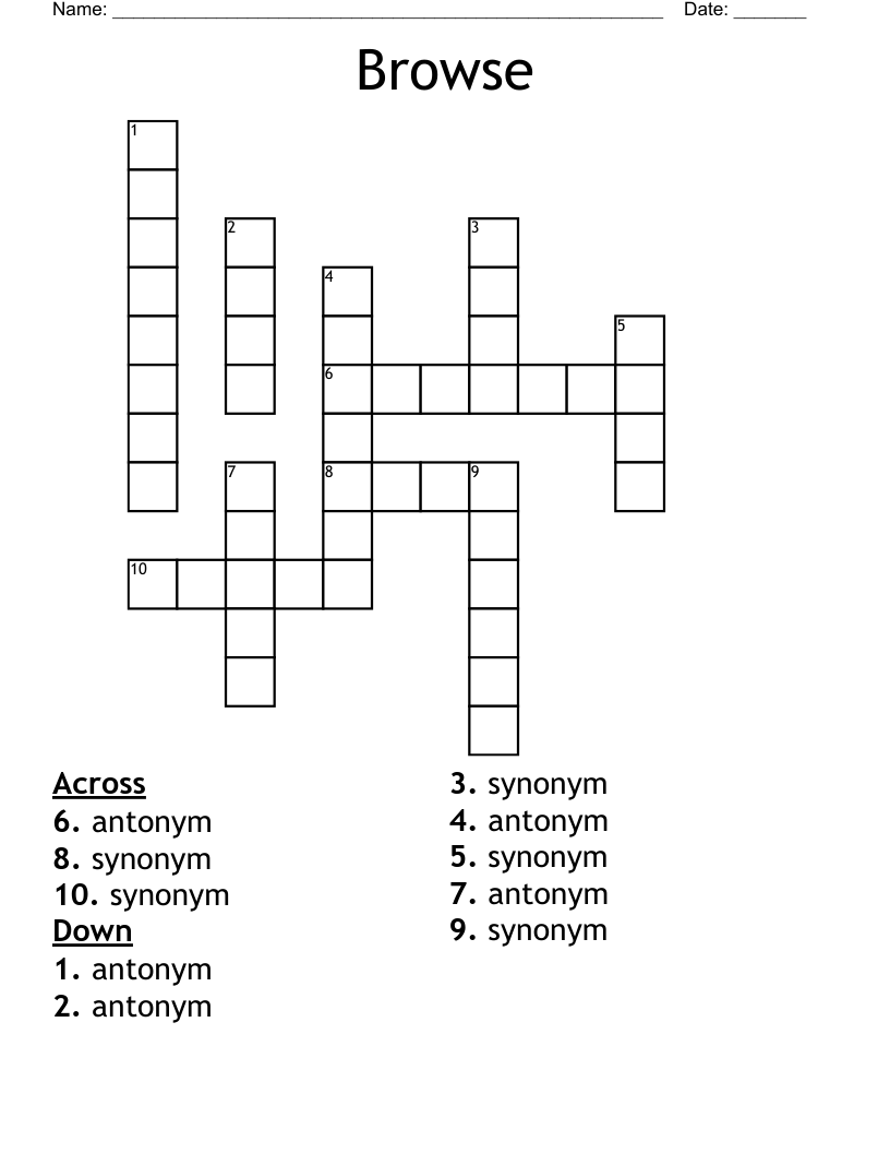 Browse Crossword