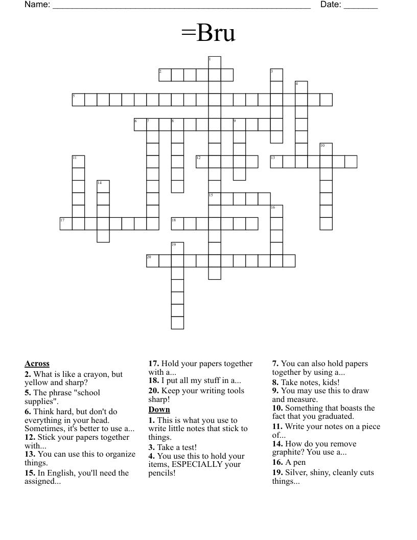 =Bru Crossword