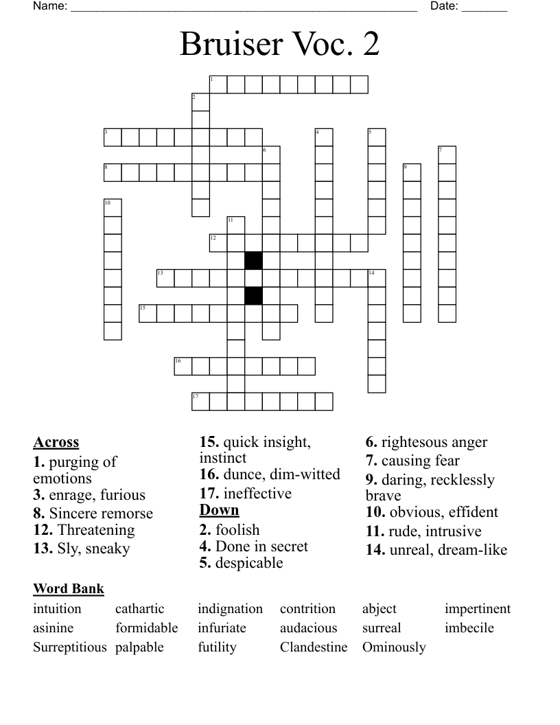 Bruiser Voc. 2 Crossword