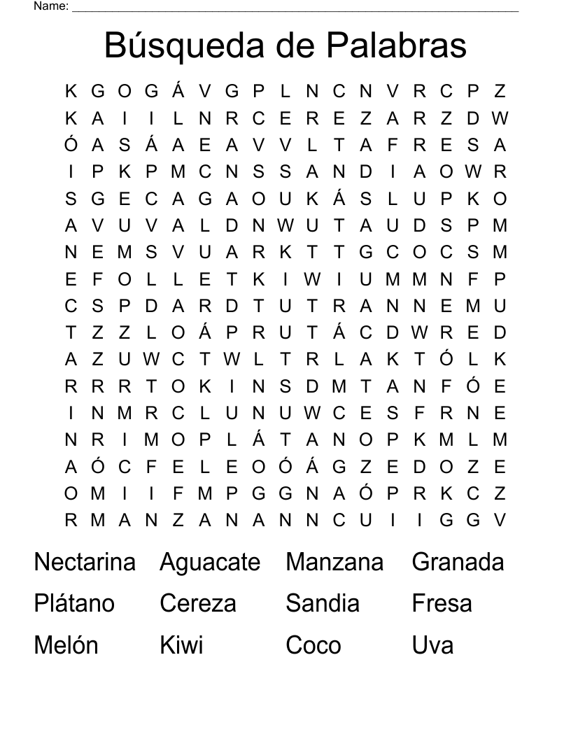 Búsqueda de Palabras Word Search