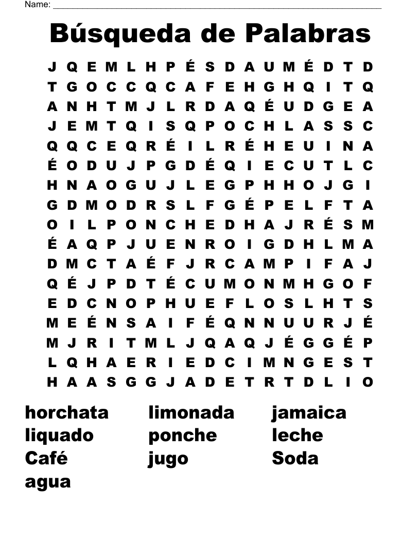 Búsqueda de Palabras Word Search