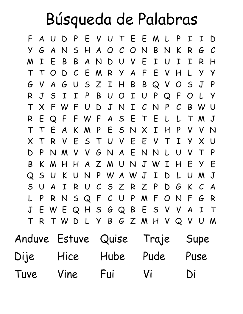 Búsqueda de Palabras Word Search