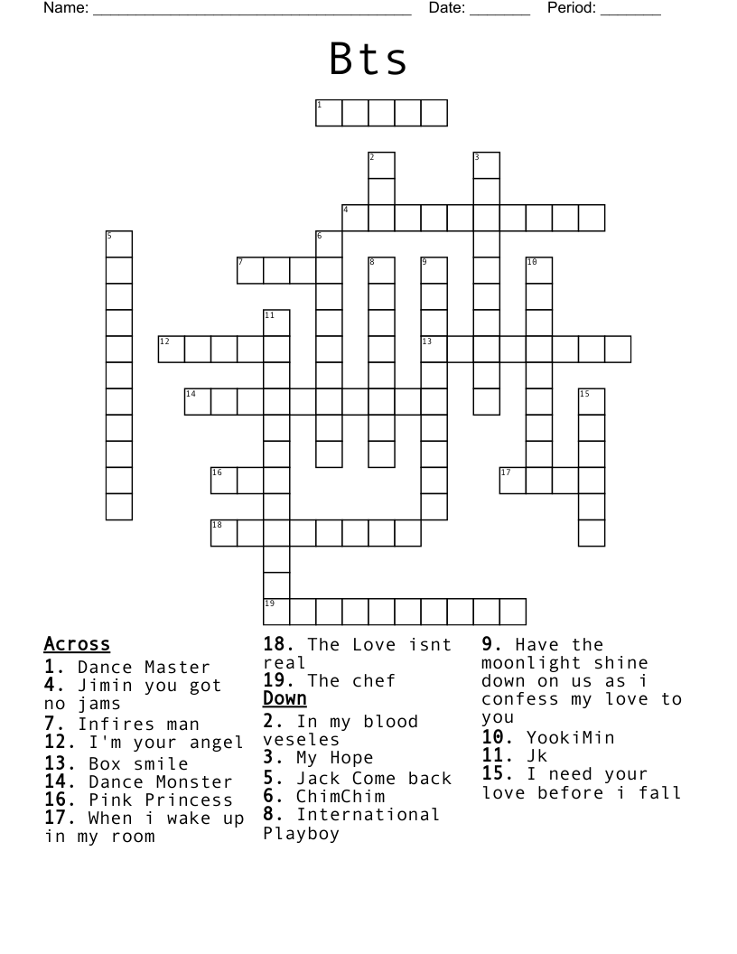 Bts Crossword