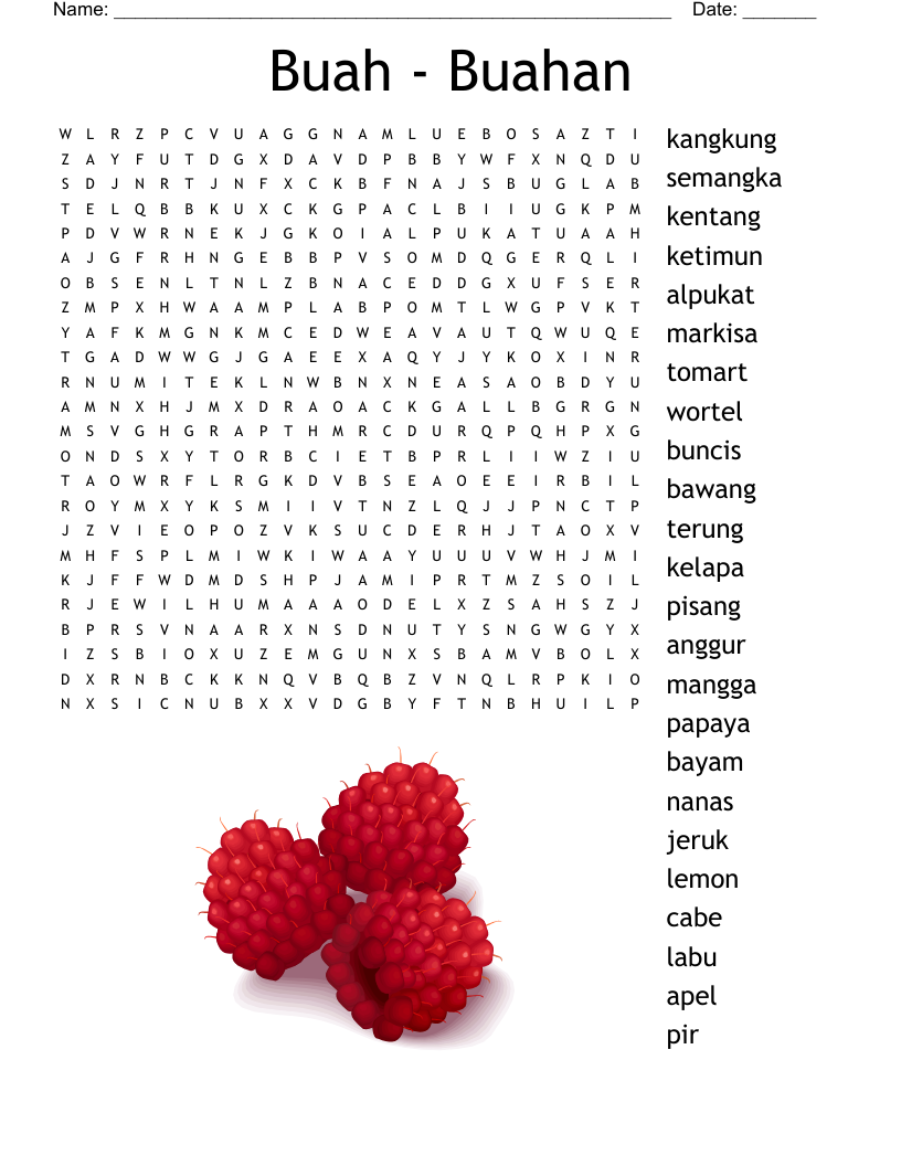 Buah - Buahan Word Search