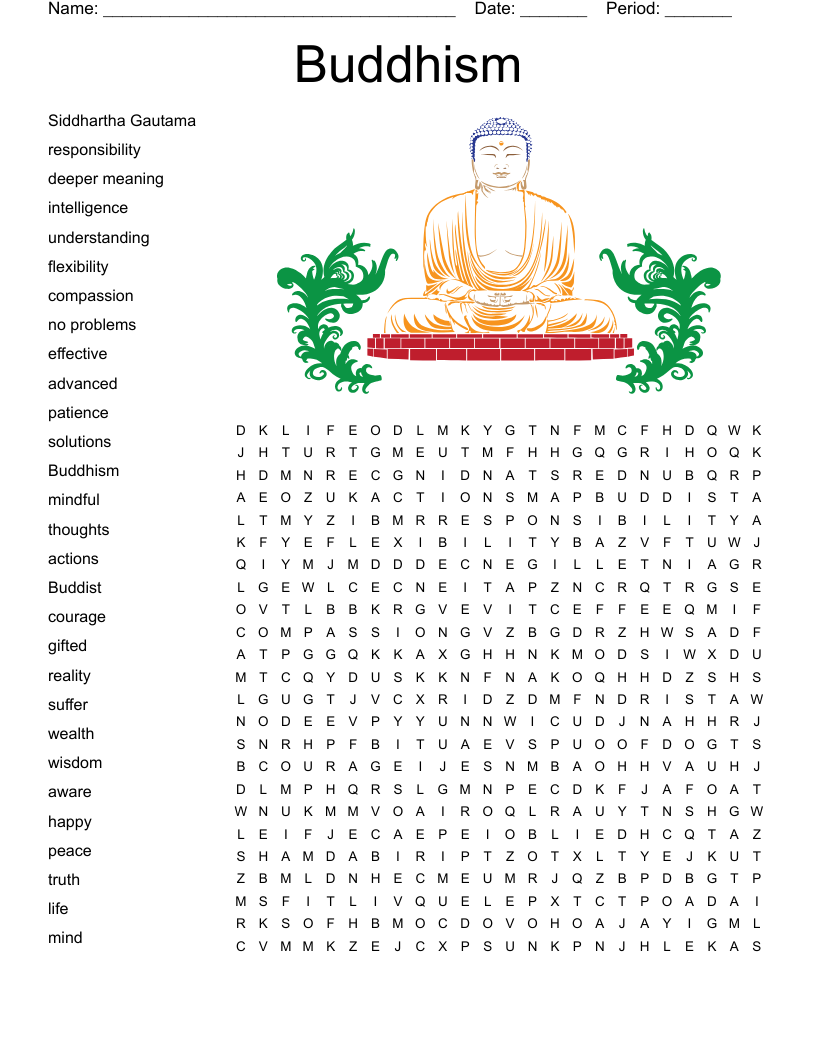 Buddhism Word Search