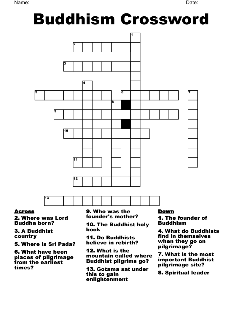 Buddhism Crossword