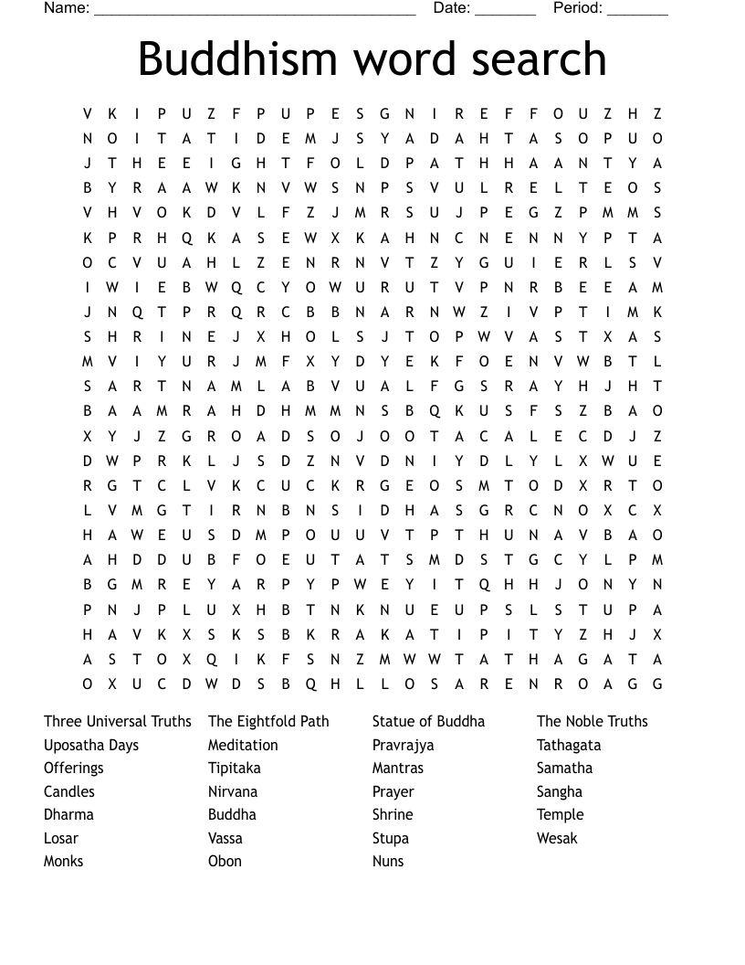 Buddhism word search