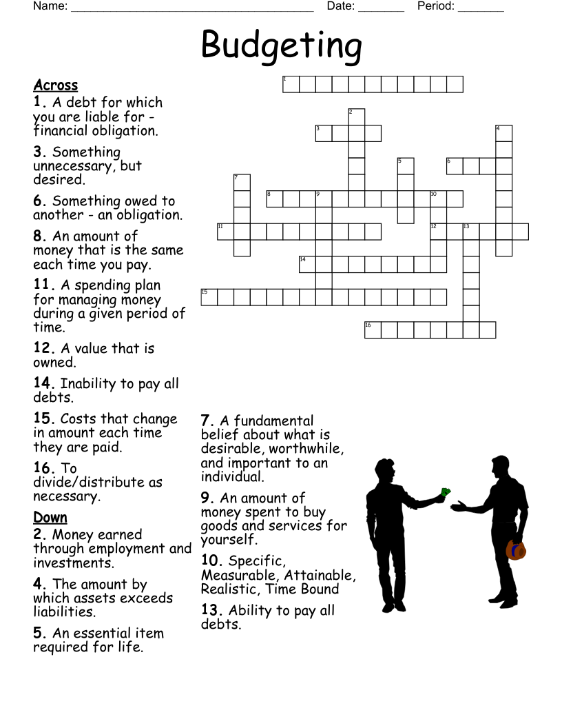 Budgeting  Crossword