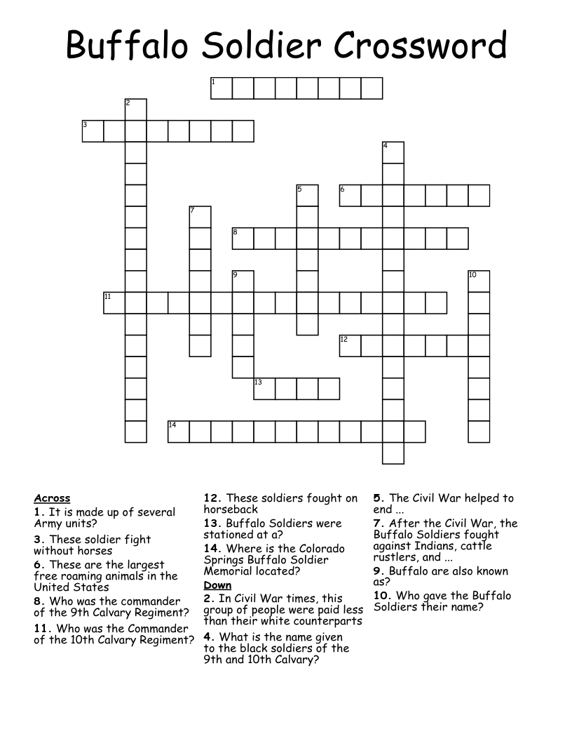 Buffalo Soldier Crossword