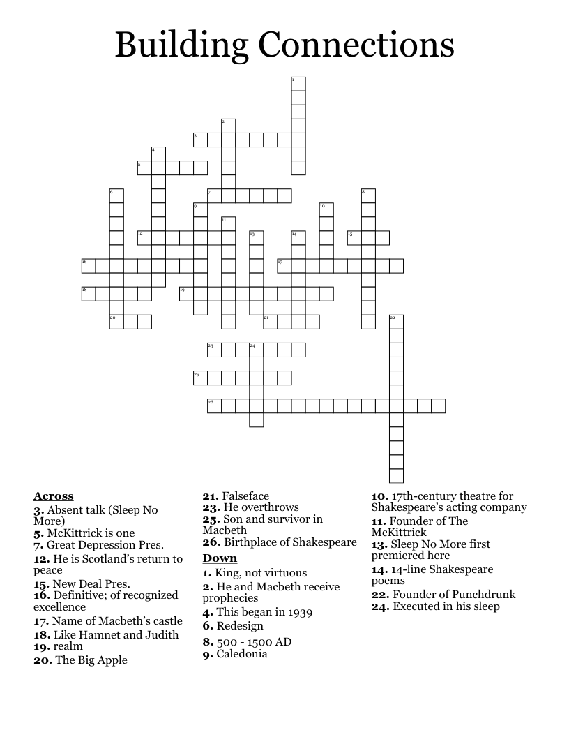 Building Connections Crossword