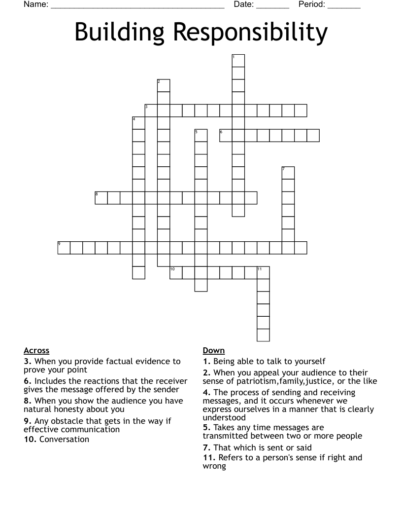 Building Responsibility Crossword