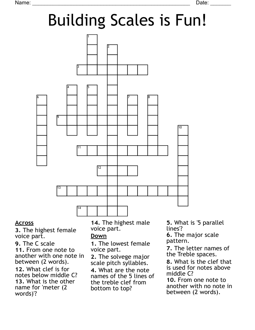 Building Scales is Fun! Crossword