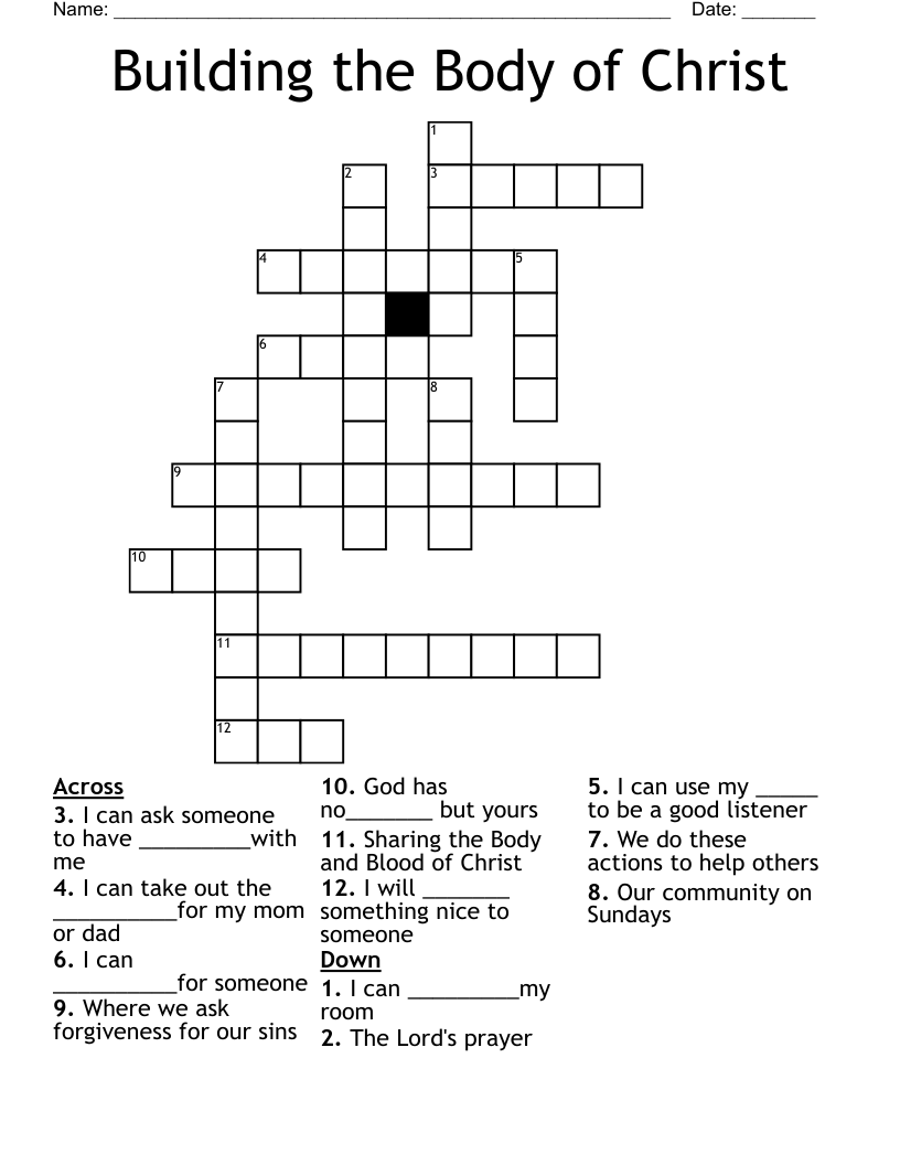 Building the Body of Christ Crossword