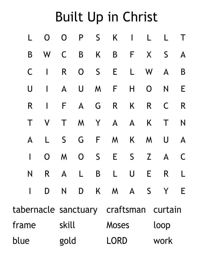 Built Up in Christ Word Search