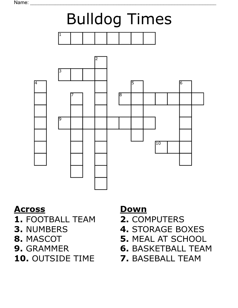 Bulldog Times Crossword