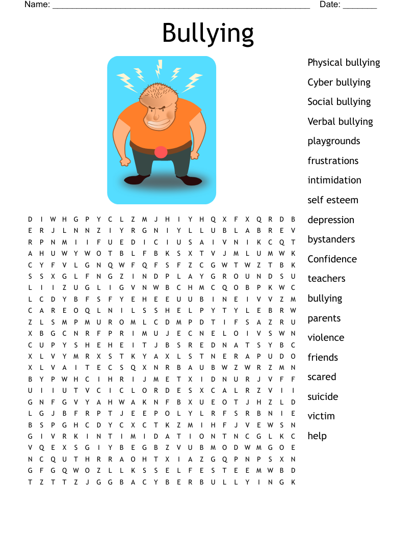 Bullying  Word Search