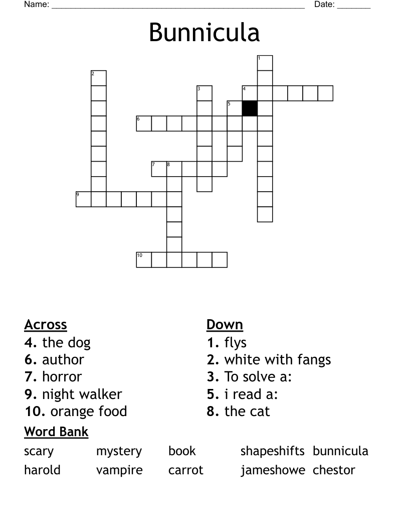 Bunnicula Crossword