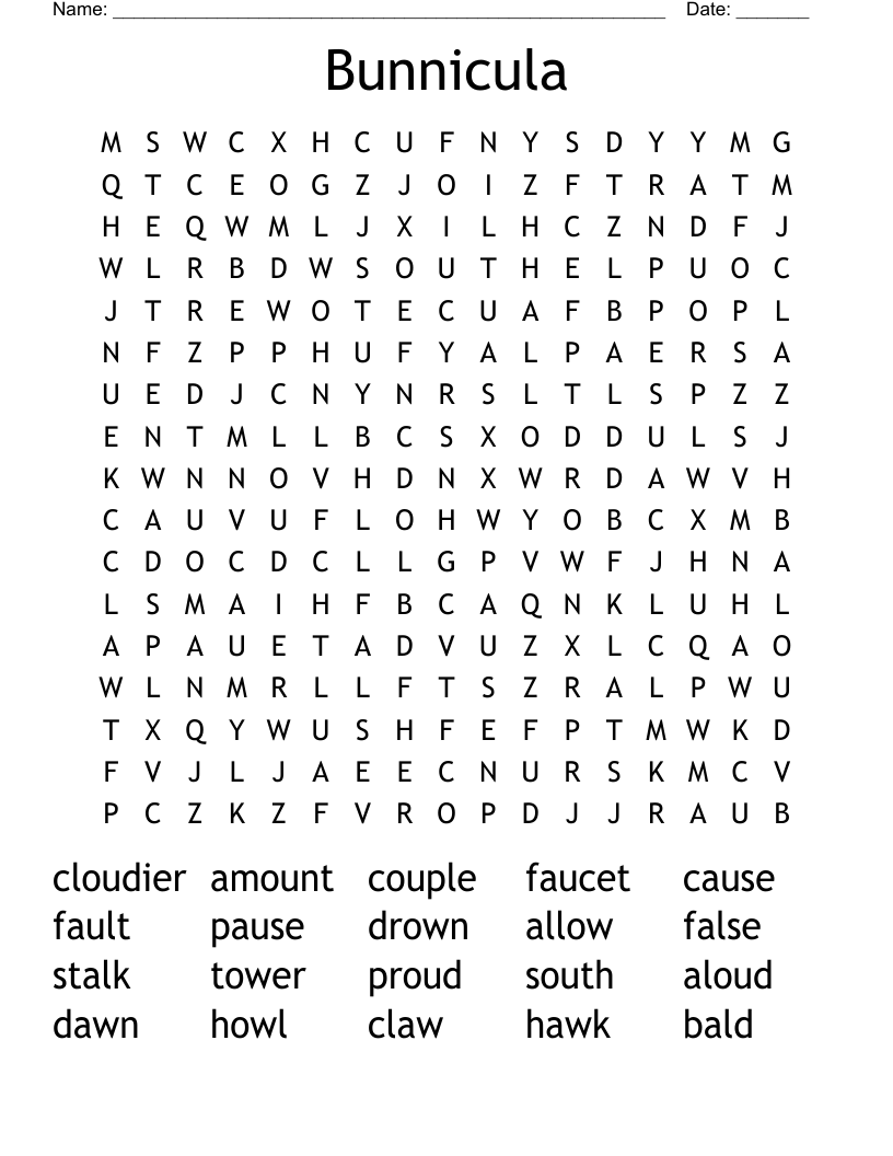 Bunnicula Word Search