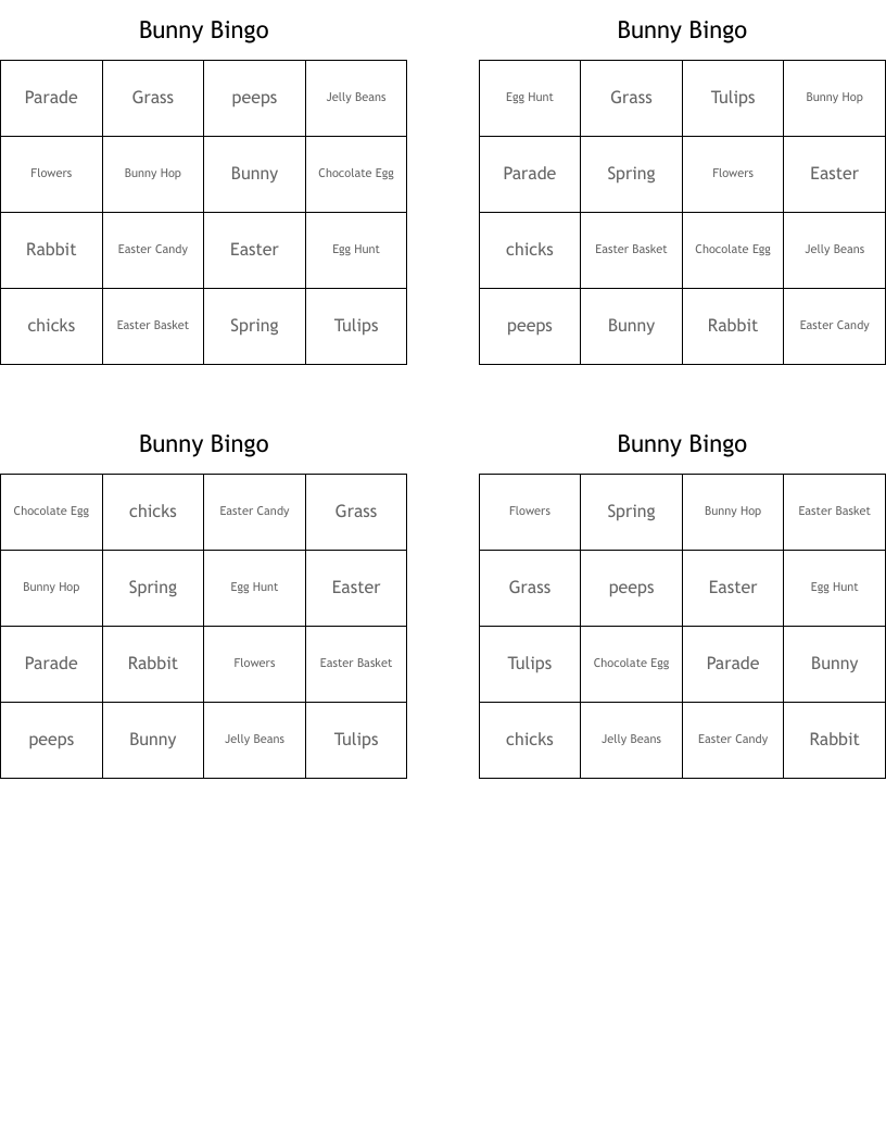 Bunny Bingo